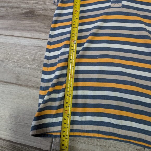 LACOSTE Polo Shirt Women's Sz 38 Top Short Sleeve Navy Blue White Striped Cotton - Picture 6 of 7